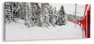 Kép - Vonat a havas tájban (120x50 cm)
