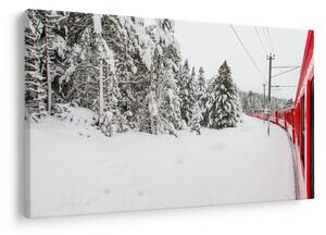 Kép - Vonat a havas tájban (90x60 cm)