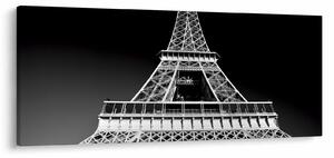 Kép - Eiffel-torony, fekete-fehér (120x50 cm)