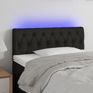 Fekete szövet LED-es fejtámla 90 x 7 x 78/88 cm
