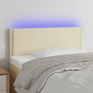 Krémszínű műbőr LED-es fejtámla 100 x 5 x 78/88 cm