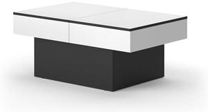 Vicco – Modern fekete-fehér dohányzóasztal bővíthető asztallappal