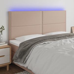 Cappuccino műbőr LED-es fejtámla 180x5x118/128 cm