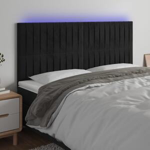 VidaXL fekete bársony LED-es fejtámla 200x5x118/128 cm