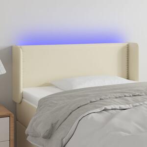 VidaXL krémszínű műbőr LED-es fejtámla 103 x 16 x 78/88 cm