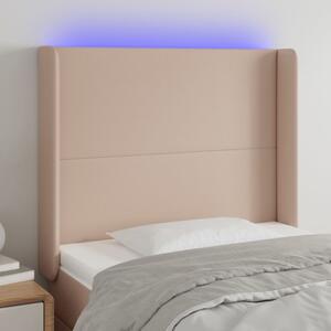 VidaXL cappuccino műbőr LED-es fejtámla 103x16x118/128 cm