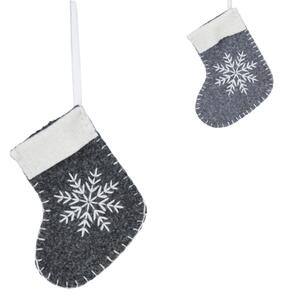 Függeszthető karácsonyi zokni SNOW SOCK 12 cm - több színben Termék színe: Sötétszürke