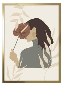 Woman with a flower kép