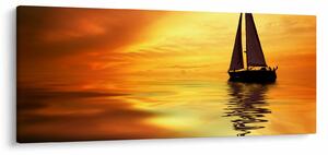 Kép - Vitorlás naplementében (120x50 cm)