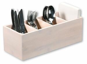 Kesper 57850 Bambusz komód, 4 rekeszes, fehér, 35x 12 x 14 cm, 35 x 12 x 14 cm