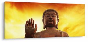 Kép - Buddha piros és sárga háttérrel (120x50 cm)