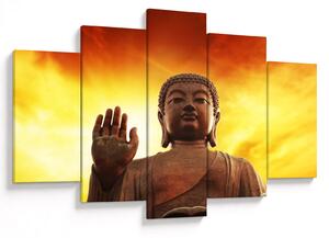 Kép - Buddha piros és sárga háttérrel (150x105 cm)