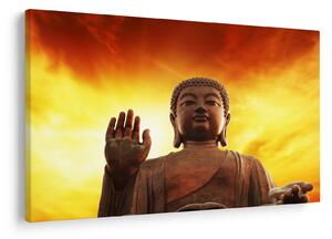 Kép - Buddha piros és sárga háttérrel (90x60 cm)