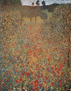 Művészeti nyomat Meadow With Poppies, Gustav Klimt