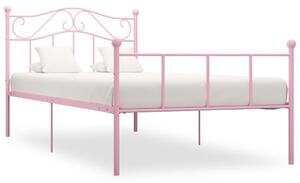 VidaXL rózsaszín fém ágykeret 90 x 200 cm