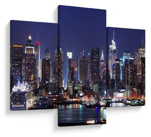 Kép - New York-i felhőkarcolók megvilágítva (90x60 cm)