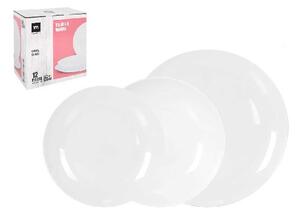 OPÁLÜVEG ÉTKÉSZLET FEHÉR 12 RÉSZES 28,23,21,5 CM