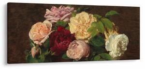 Kép - Henri Fantin-Latour, Roses de Nice on a Table, reprodukciók (120x50 cm)