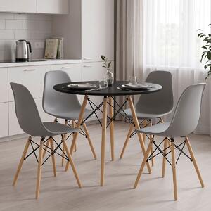 Set masa si scaune dining, 5 buc, Julita, Natural, 80x80x73 cm