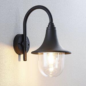 Lindby kültéri fali lámpa Nalevi, 41cm, tengervízálló, E27, IP44, dimmelhető, Fekete, Műanyag, Modern