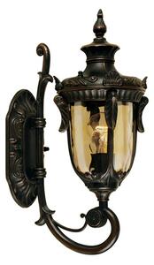 Elstead Philadelphia kültéri fali lámpa, 43 cm, bronz, IP44, dimmelhető, Bronz / antik sárgaréz, Üveg, Vidéki otthon / Rusztikus