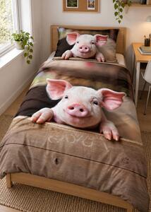 3d ágyneműhuzat Piggy mikroplüss 140x200 cm