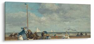 Kép - Eugène Boudin, Beach at Trouville, reprodukciók (120x50 cm)