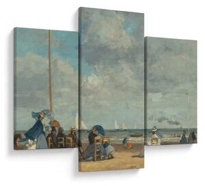 Kép - Eugène Boudin, Beach at Trouville, reprodukciók (90x60 cm)