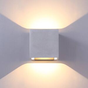 Lucande Beton szürke LED kültéri fali lámpa Riak, Alu / szürke / cink, Fürdőszoba, Beton, Modern