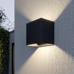 Lucande LED kültéri fali lámpa Evie, 14 cm, antracit, fel/le, fel/le
