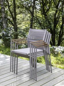 Zena kerti szék, bézs kötél, bézs alumínium váz, teakfa karfa
