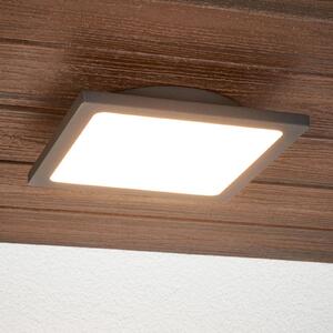 Lucande LED kültéri mennyezeti világítás Mabella, 23 cm, érzékelő, IP65, Fekete, Alumínium, Modern