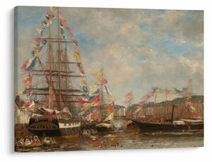 Kép - Eugène Boudin, Festival in the Harbor of Honfleur, reprodukciók (70x50 cm)