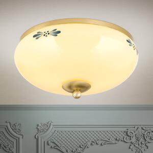 ORION Lámpa Country House s. réz kék Ø28cm, dimmelhető, Krém / borostyánsárga, Nappali / Étkező, Üveg, Vidéki otthon / Rusztikus