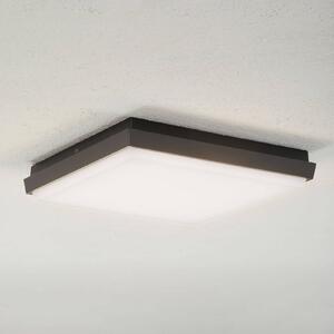 Lucande LED kültéri mennyezeti lámpa Amra, 30 cm, szögletes, antracit, Fekete, Műanyag, Modern
