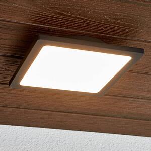 Lucande LED kültéri mennyezeti lámpa Mabella, 23 cm, antracit, Fekete, Alumínium, Modern