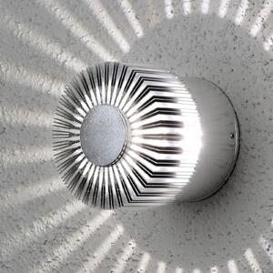 LED kültéri fali lámpa Monza Rays kerek ezüst 9cm