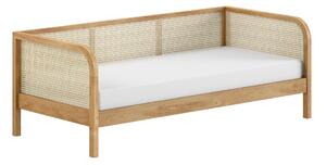 Natúr színű tölgyfa egyszemélyes ágy ágyráccsal 90x200 cm Olive Captain Rotan – Vipack