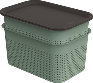 Fedeles tároló doboz szett BRISEN 2x 4,5L zöld/antracit