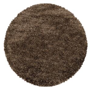 Sötétbarna kerek szőnyeg ø 80 cm Fluffy – Ayyildiz Carpets
