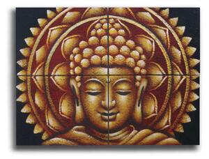 Buddha Mandala Festmény - Arany Brokát Hatás