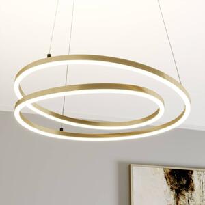 Lindby LED-es függőlámpa Davian, sárgaréz színű, 49 cm, fényerőszabályzóval, dimmelhető, Sárgaréz / arany, Nappali / Étkező, Alumínium, Modern