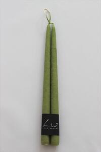 Zöld kónikus gyertya OLIVE 2db 30cm