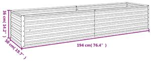 VidaXL corten acél kerti magaságyás 194x50x36 cm