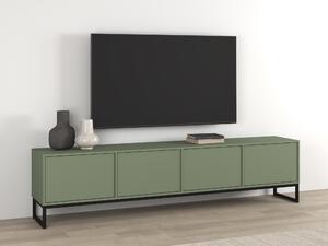 TV-állvány Maravio 101, Laminált forgácslap, 50x209x37cm, Zöld
