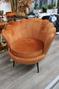 Narancssárga színű dizájner bársony fotel 77 cm
