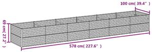 VidaXL corten acél kerti magaságyás 578x100x69 cm