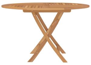 VidaXL tömör tíkfa összecsukható kerti asztal Ø 110 x 75 cm