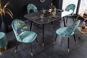 Design étkezőszék Jalisa türkiz bársony - raktáron