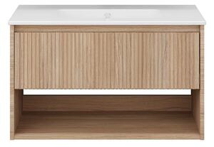 TMP SLIM STRIPE 75 fali függesztett fürdőszobabútor - SKY E-8099-75 porcelán mosdóval - 75 x 46 cm